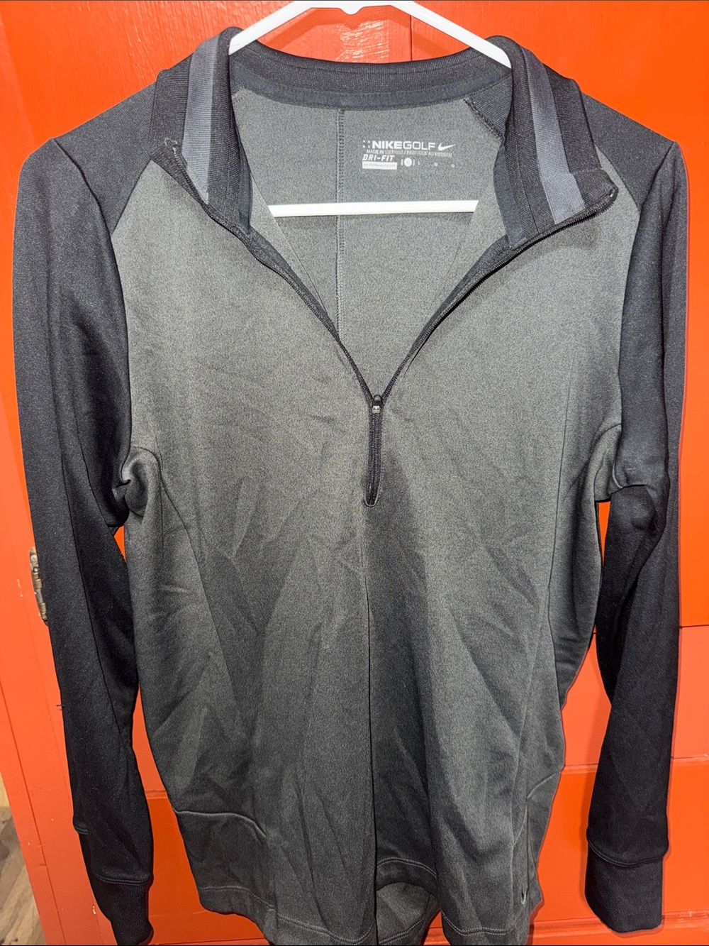 Nike Two-Tone Black & Charcoal 1/4 Zip Performance Jacket